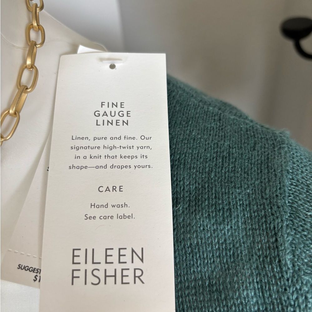 NWT Eileen Fisher Teal Short Sleeve Top - Picture 2 of 6